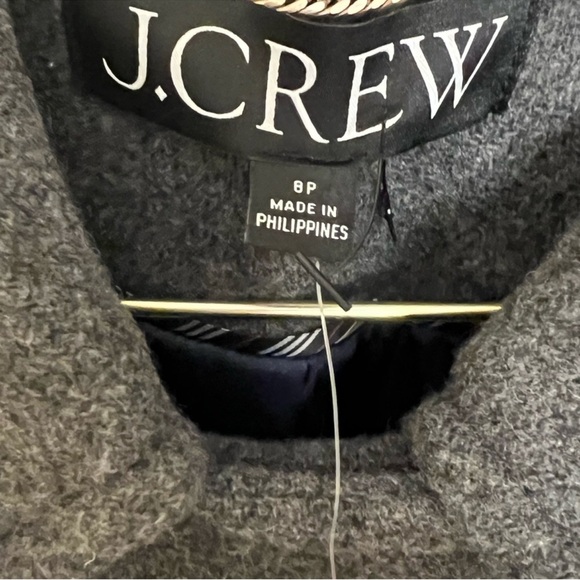 J. Crew Women's Charcoal Pea Coat with Gold Buttons - Picture 8 of 9